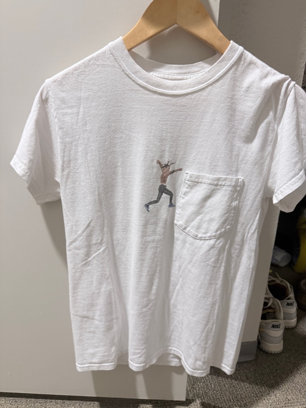 Cactus Jack by Travis Scott White Short Sleeve Pocket Tee with Small Graphic